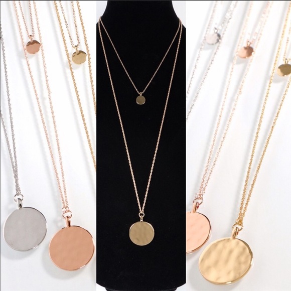 Chain necklace multi strand layered Pendant sold - Picture 2 of 7